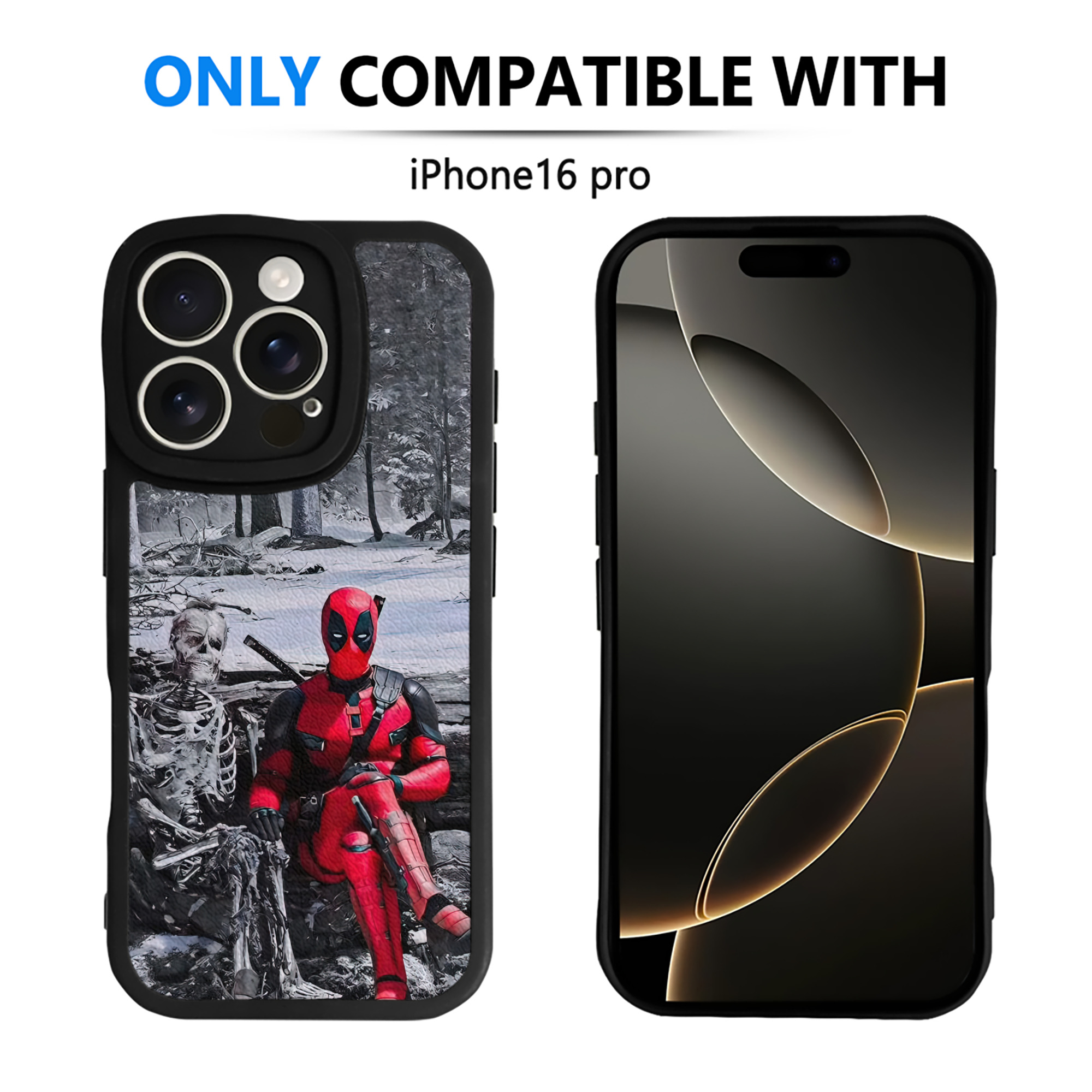 （画像用） Deadpool デッドプール 【iPhone 16シリーズ対応】シリコンスマホケース（レザー調） 材質：シリコン
